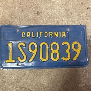Vintage California License Plate